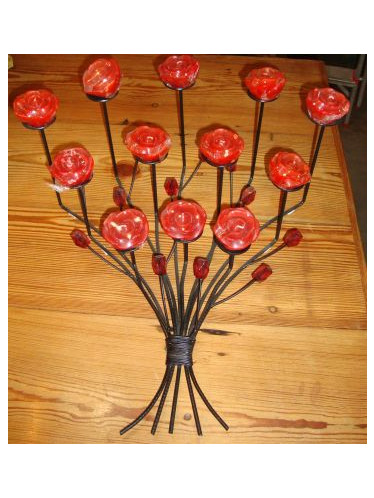 Castiçal de Ferro - Buquê com 12 velas