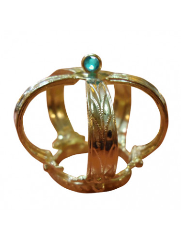 Coroa Dourada com pedra azul turquesa