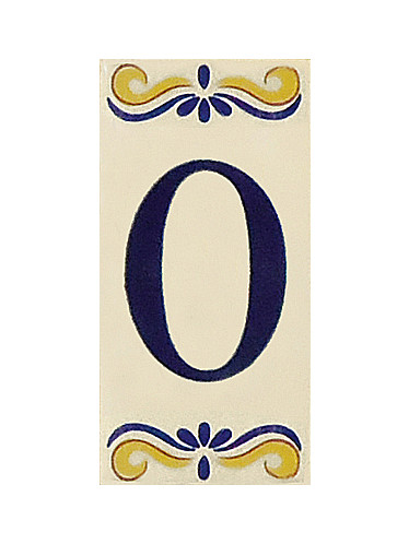 Placa de azulejo com número 0