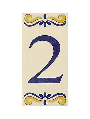 Placa de Azulejo com Número 2