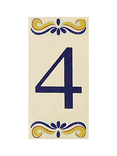 Placa de Azulejo com Número 4