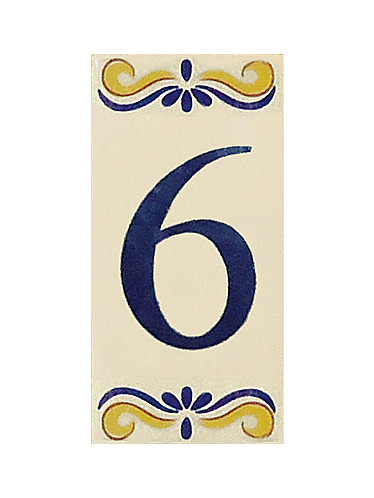 Placa de Azulejo com Número 6