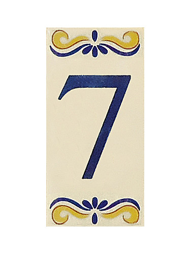 Placa de Azulejo com Número 7