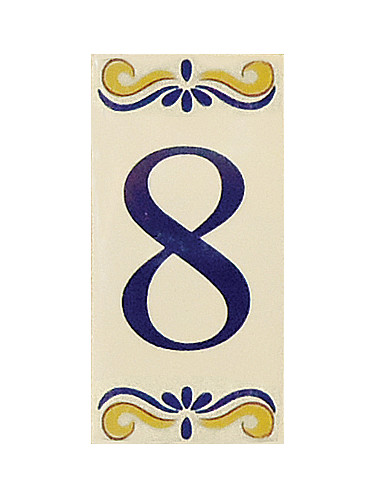 Placa de Azulejo com Número 8