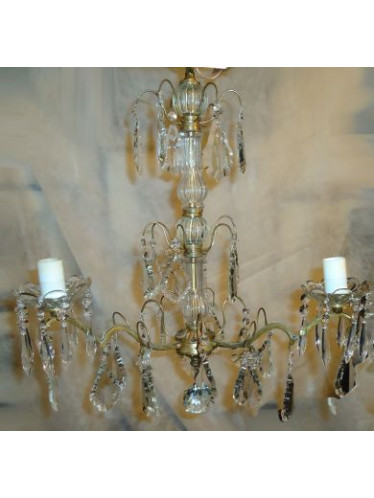 * Lustre de bronze com cristais