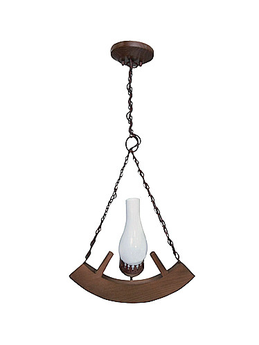 Pendente de Madeira e Metal com 1 Cúpula