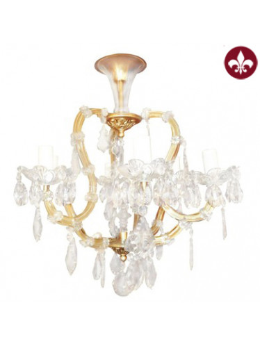 Lustre de cristal Maria Tereza com 6 braços