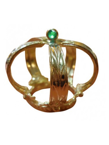 Coroa Dourada com pedra verde