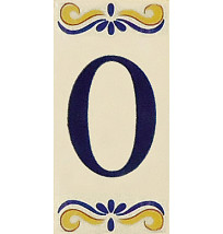 Placa de azulejo com número 0
