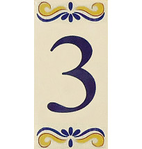 Placa de Azulejo com Número 3