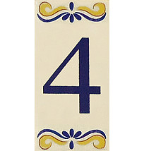 Placa de Azulejo com Número 4