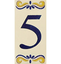 Placa de Azulejo com Número 5