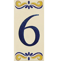 Placa de Azulejo com Número 6
