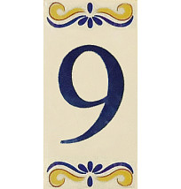 Placa de Azulejo com Número 9