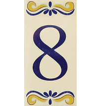 Placa de Azulejo com Número 8