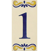 Placa de Azulejo com Número 1