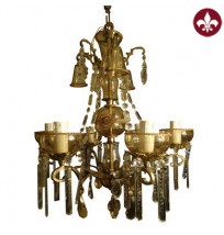 Lustre de bronze e cristal