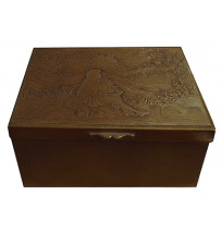 Caixa porta jóia de latão e cobre