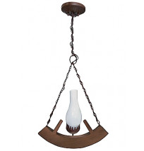 Pendente de Madeira e Metal com 1 Cúpula