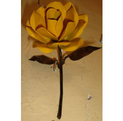 Enfeite-Rosa de ferro e flandes c/cabo