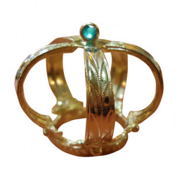 Coroa Dourada com pedra azul turquesa