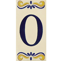 Placa de azulejo com número 0