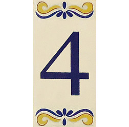 Placa de Azulejo com Número 4