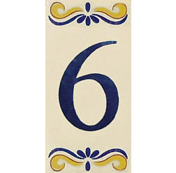 Placa de Azulejo com Número 6
