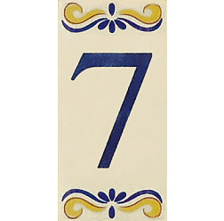 Placa de Azulejo com Número 7