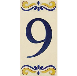 Placa de Azulejo com Número 9