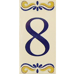 Placa de Azulejo com Número 8