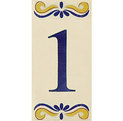 Placa de Azulejo com Número 1