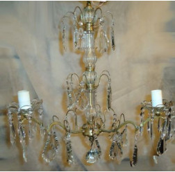 * Lustre de bronze com cristais