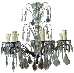 * Lustre de bronze e cristais