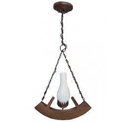 Pendente de Madeira e Metal com 1 Cúpula