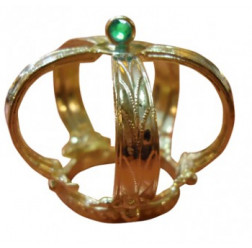 Coroa Dourada com pedra verde