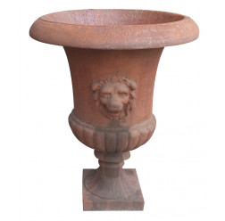 Vaso Taça- Cara de Leão de Ferro Fundido